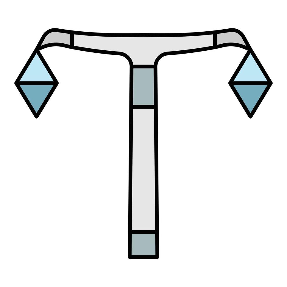 vecteur de contour de couleur d'icône de tour électrique haute tension