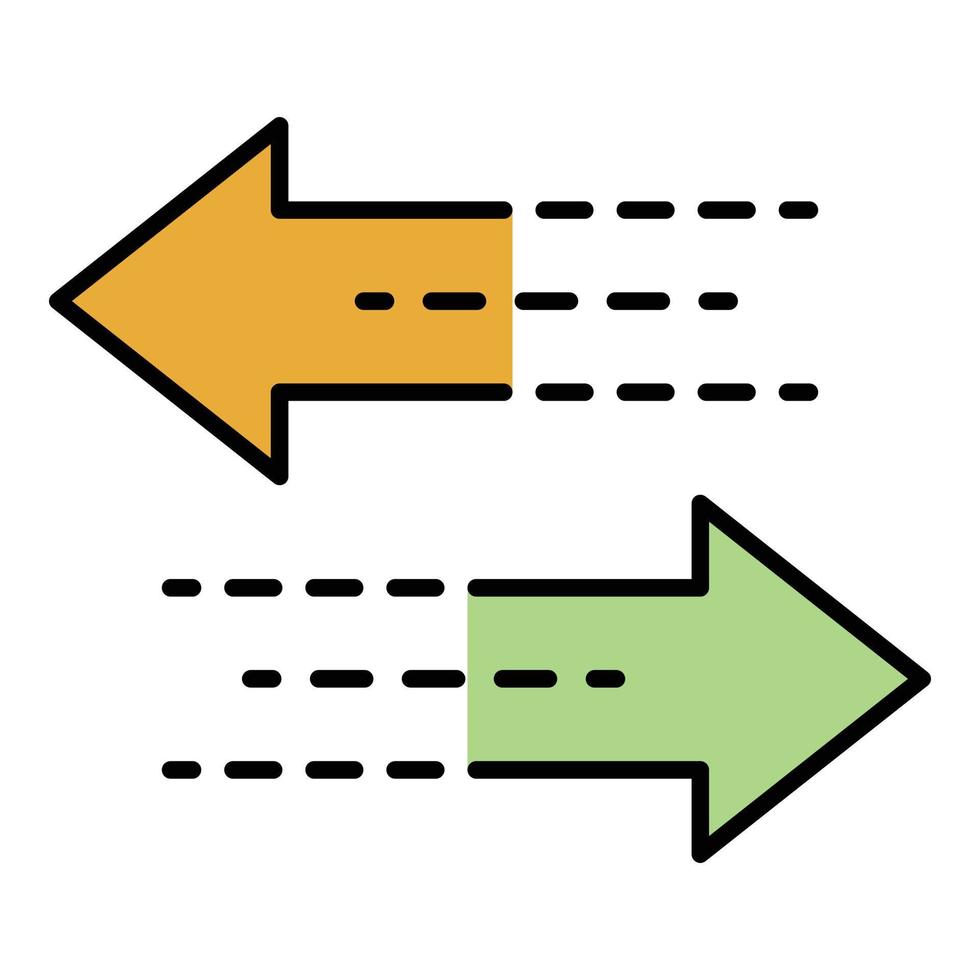 flèche double direction icône couleur contour vecteur