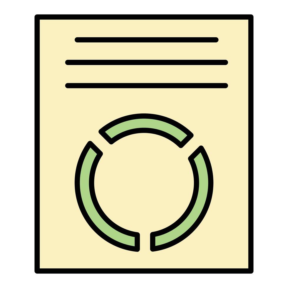 diagramme d'entreprise papier icône couleur contour vecteur