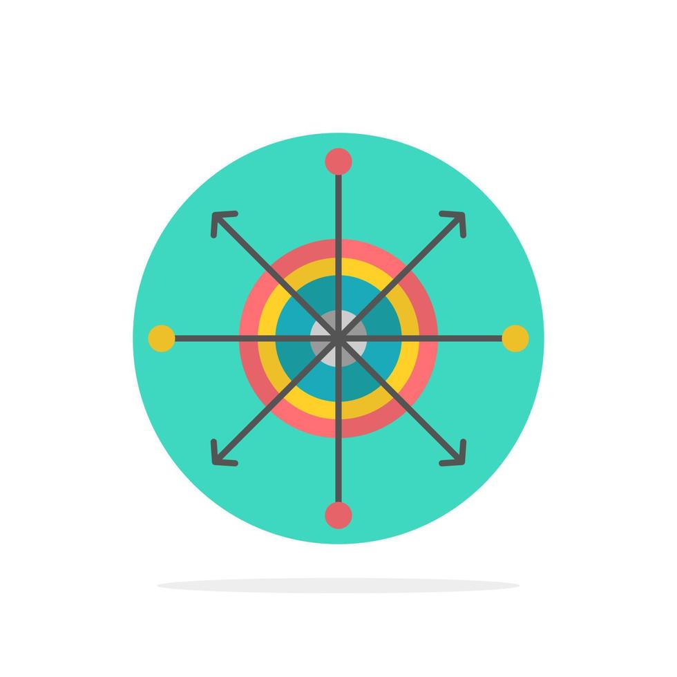 tableau de mise au point fléchette flèche cible abstrait cercle fond plat couleur icône vecteur