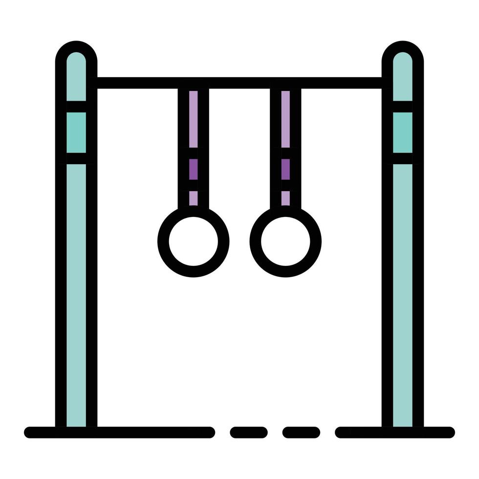 barre transversale avec vecteur de contour couleur icône anneaux