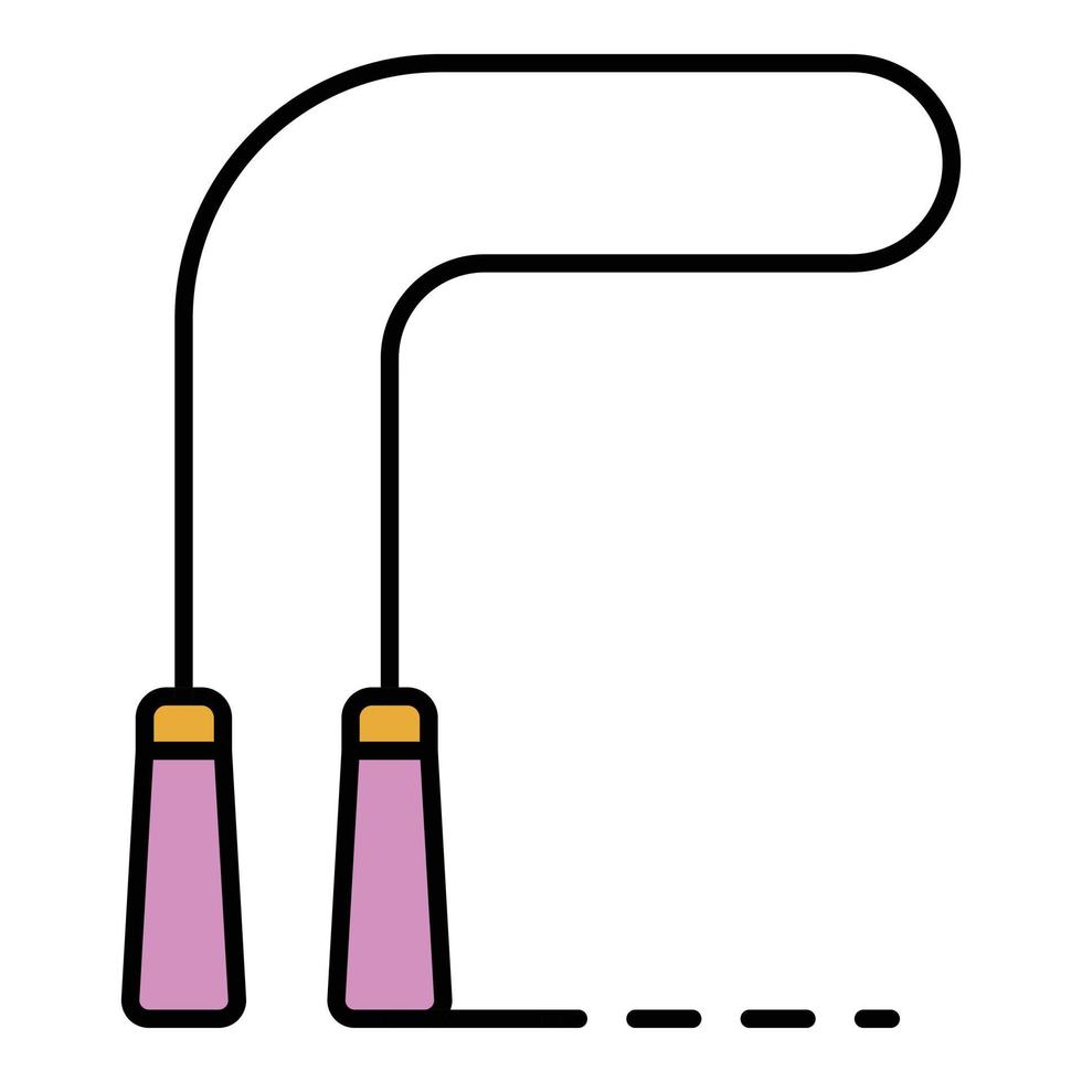 vecteur de contour de couleur d'icône de corde à sauter