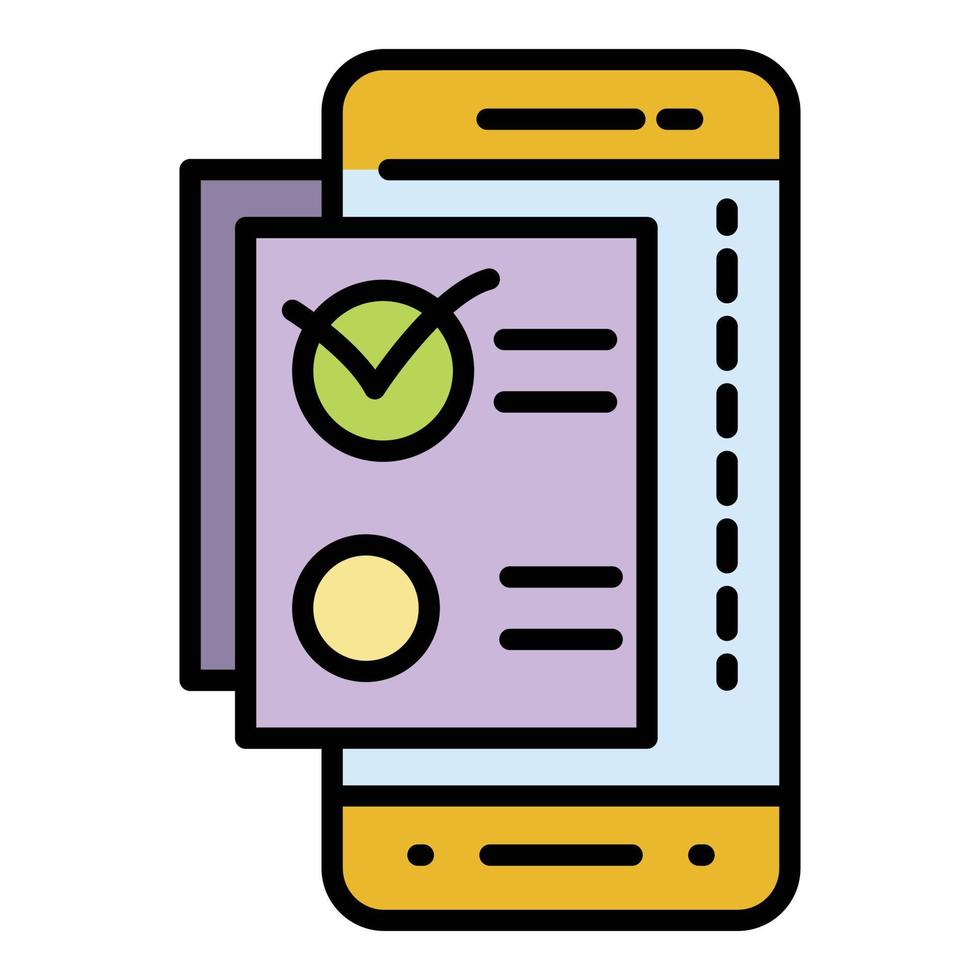 vecteur de contour de couleur de l'icône de contrôle de vote smartphone