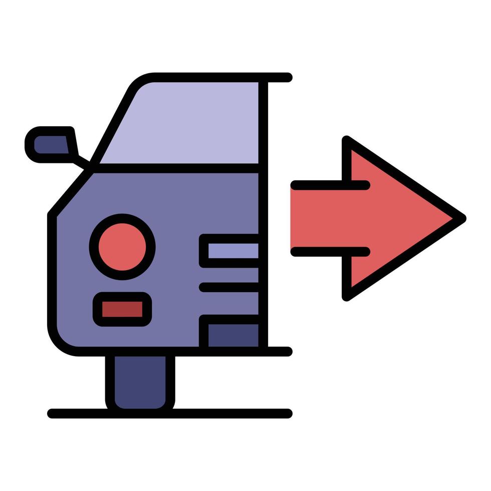 vecteur de contour de couleur d'icône de partage de vente de voiture