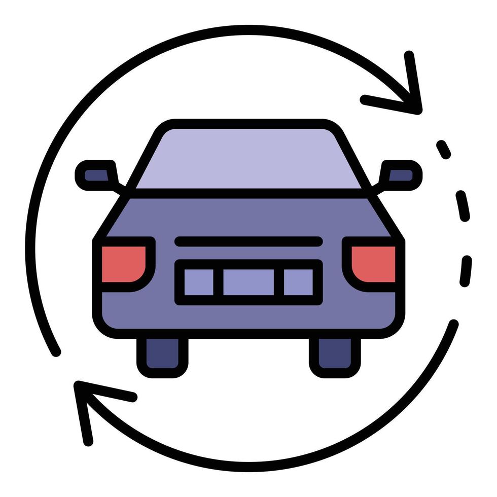 vecteur de contour de couleur de l'icône de mise à jour de la voiture