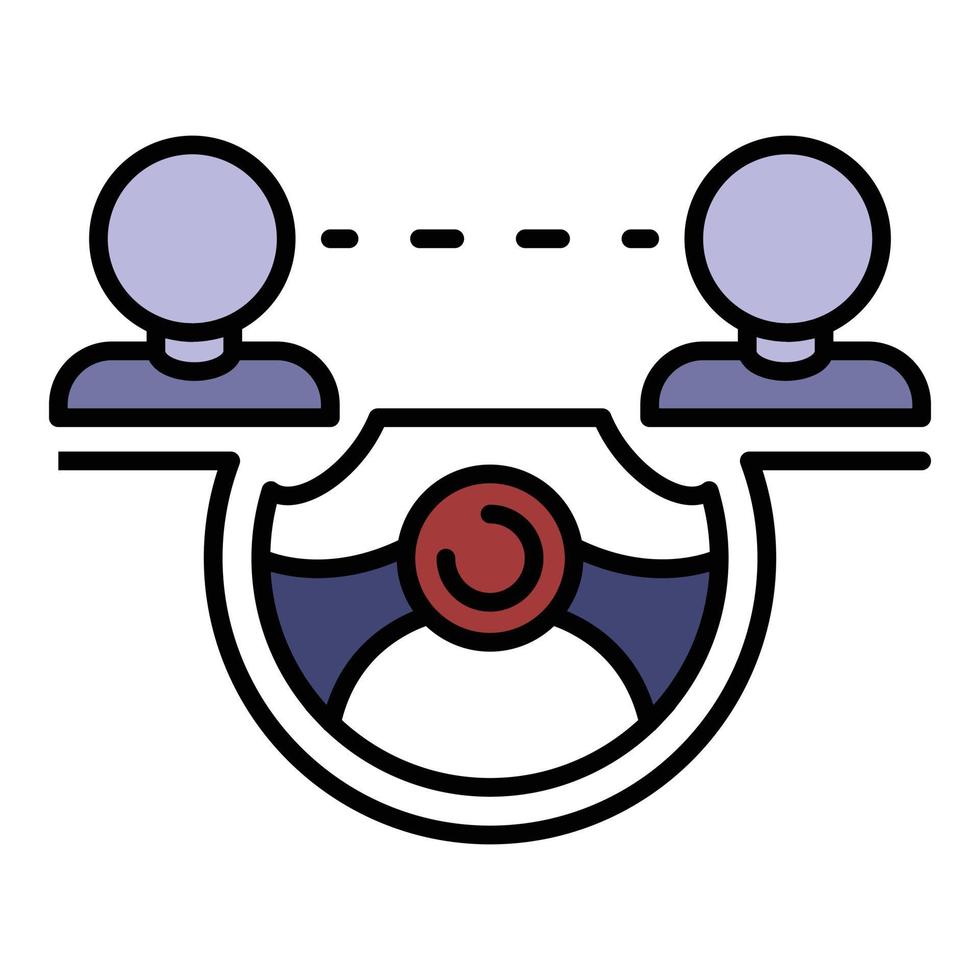 vecteur de contour de couleur d'icône de volant de partage de voiture