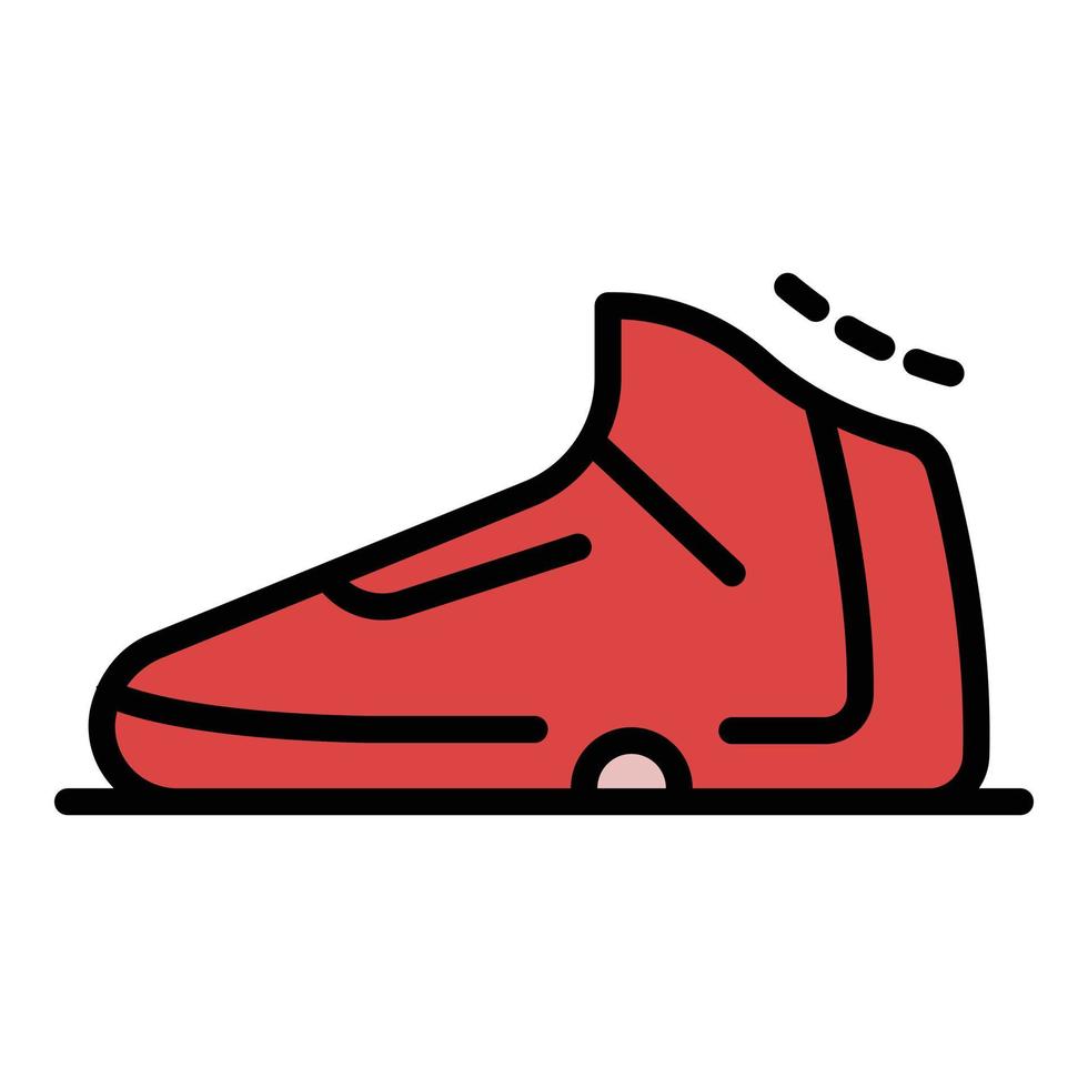 vecteur de contour de couleur d'icône de chaussure de basket-ball