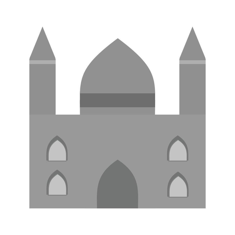 icône plate en niveaux de gris de la mosquée vecteur