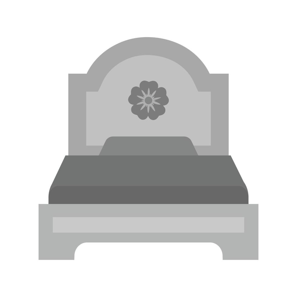 icône plate en niveaux de gris de lit simple vecteur