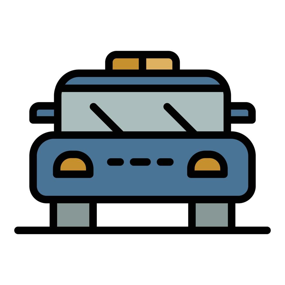 vecteur de contour de couleur de l'icône de voiture de patrouille de police