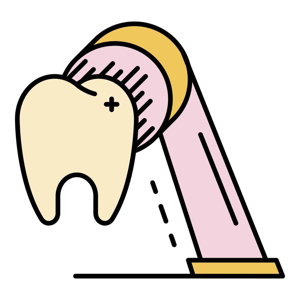 vecteur de contour de couleur d'icône de dent propre