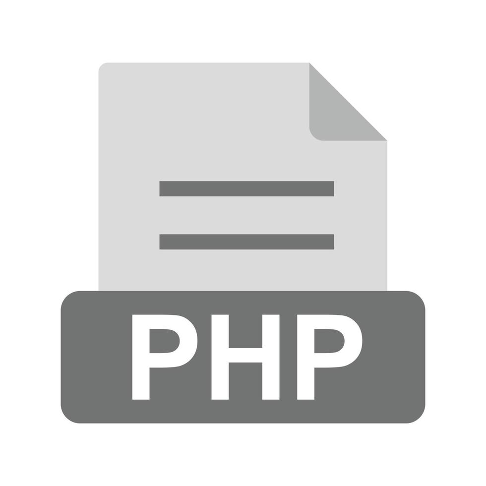 icône plate en niveaux de gris php vecteur