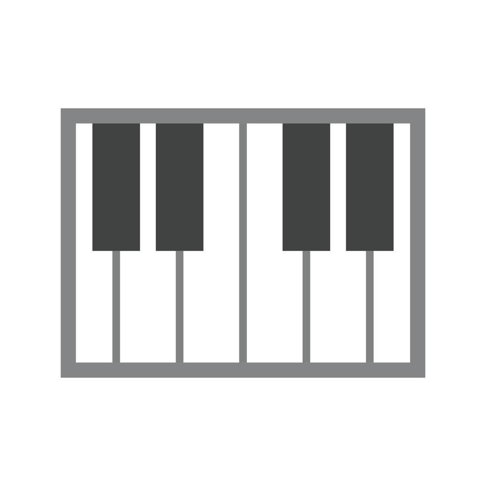 clavier de piano plat icône en niveaux de gris vecteur