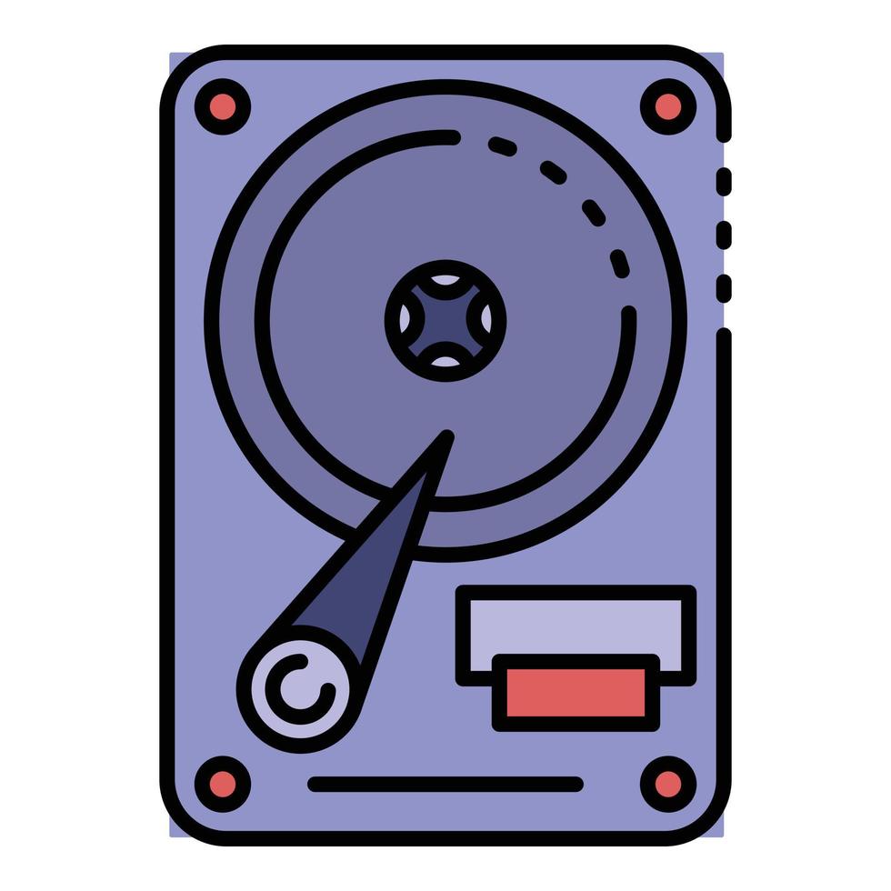 vecteur de contour de couleur d'icône de disque dur
