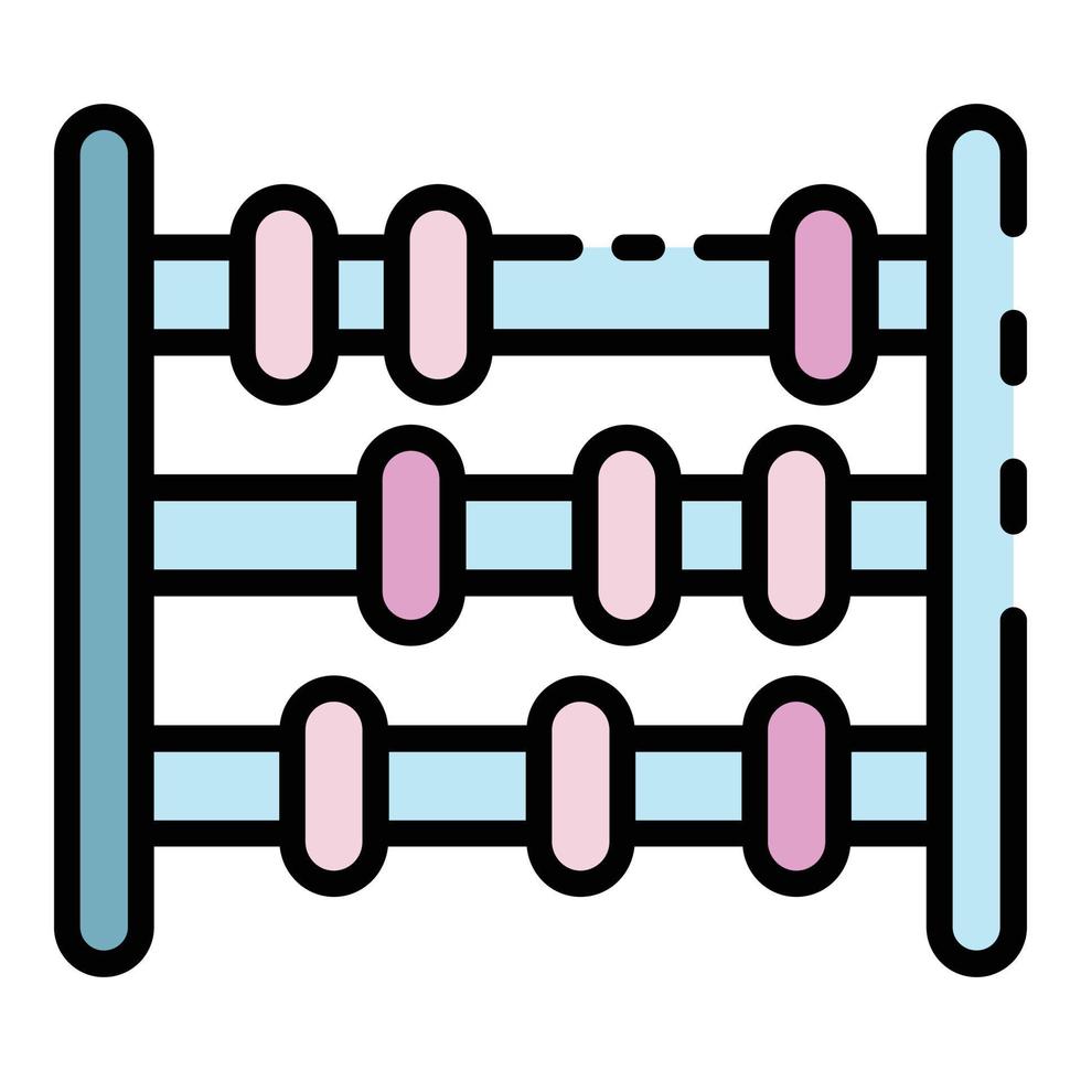 vecteur de contour de couleur d'icône de jouet de comptage