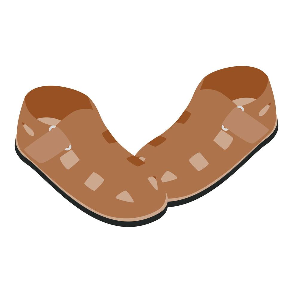 icône de sandales pour hommes, style isométrique vecteur