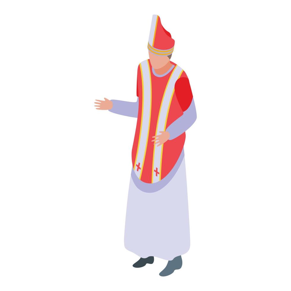 icône de prêtre catholique, style isométrique vecteur