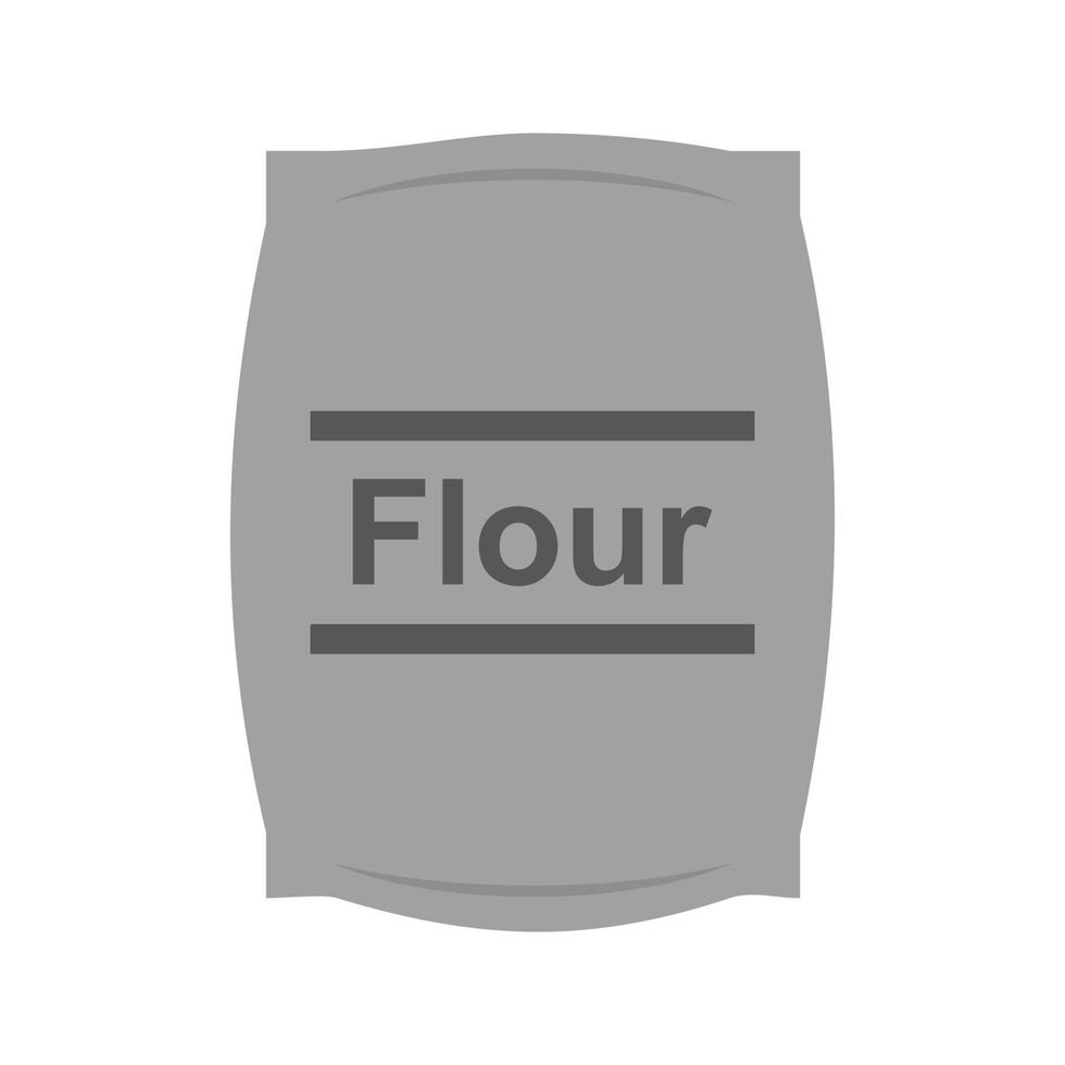 sac de farine icône plate en niveaux de gris vecteur