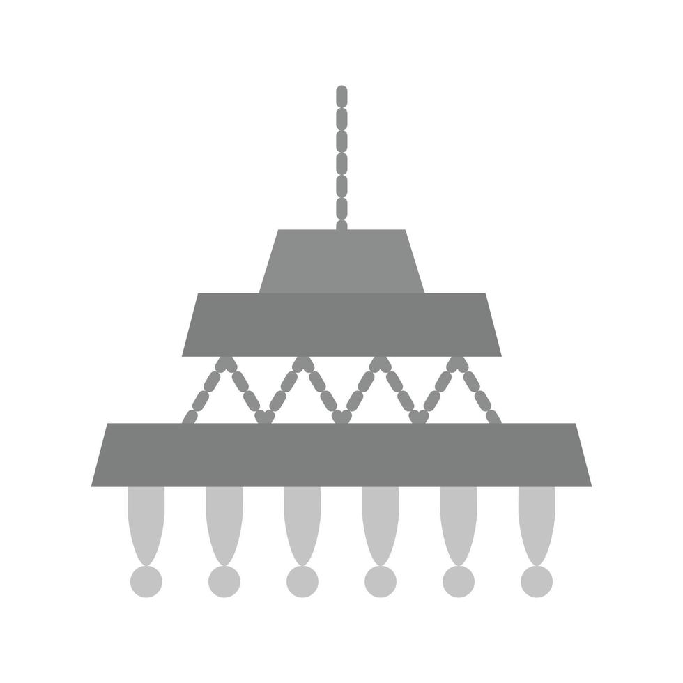 icône plate en niveaux de gris de lampe vecteur