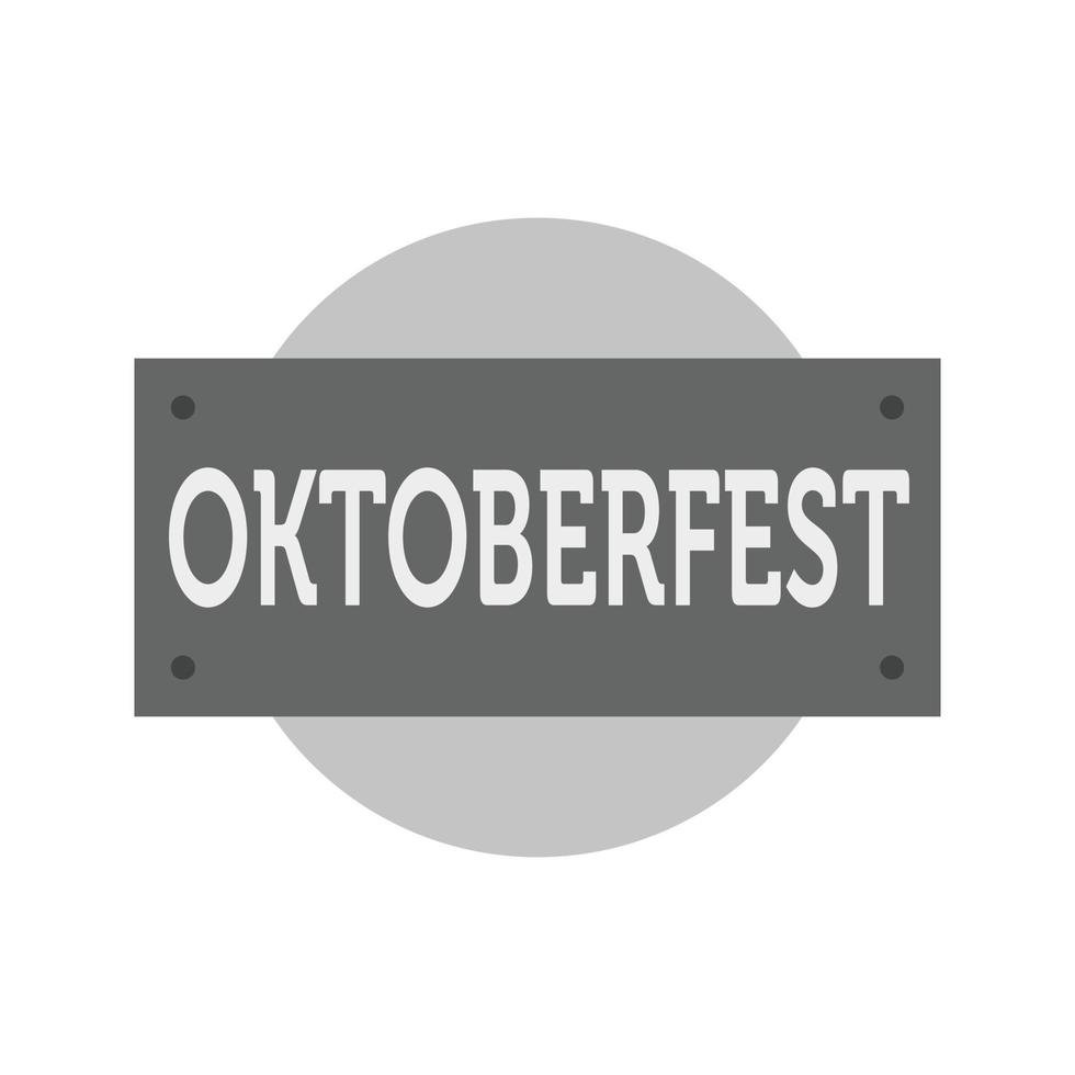 bannière oktoberfest icône plate en niveaux de gris vecteur