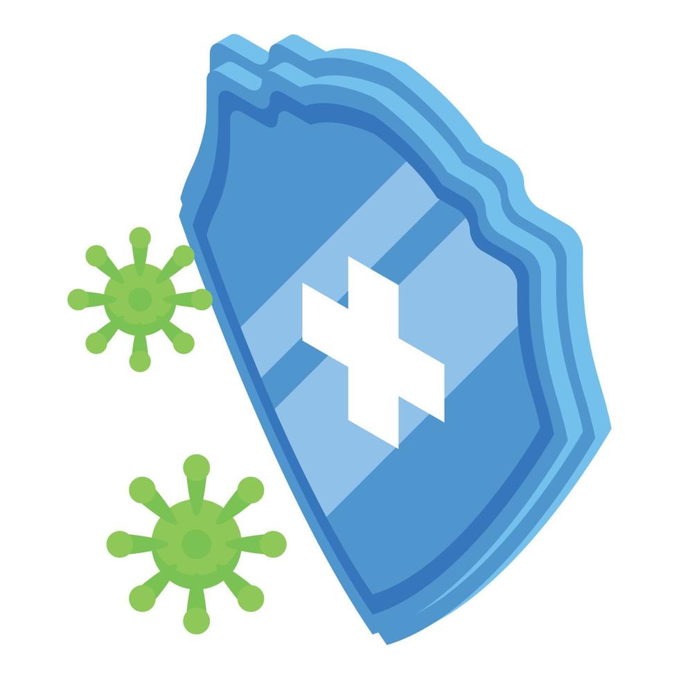 icône de protection contre le coronavirus, style isométrique vecteur