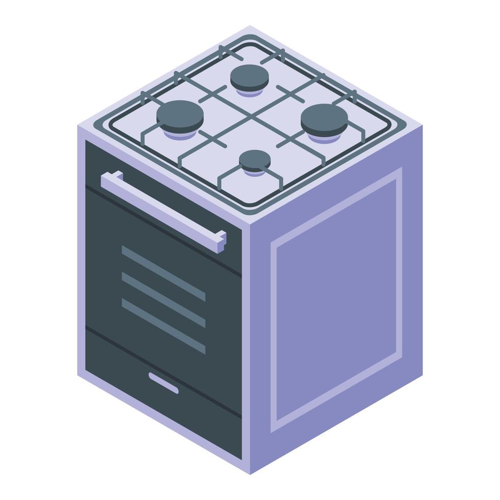 icône de cuisinière à gaz de cuisine, style isométrique vecteur