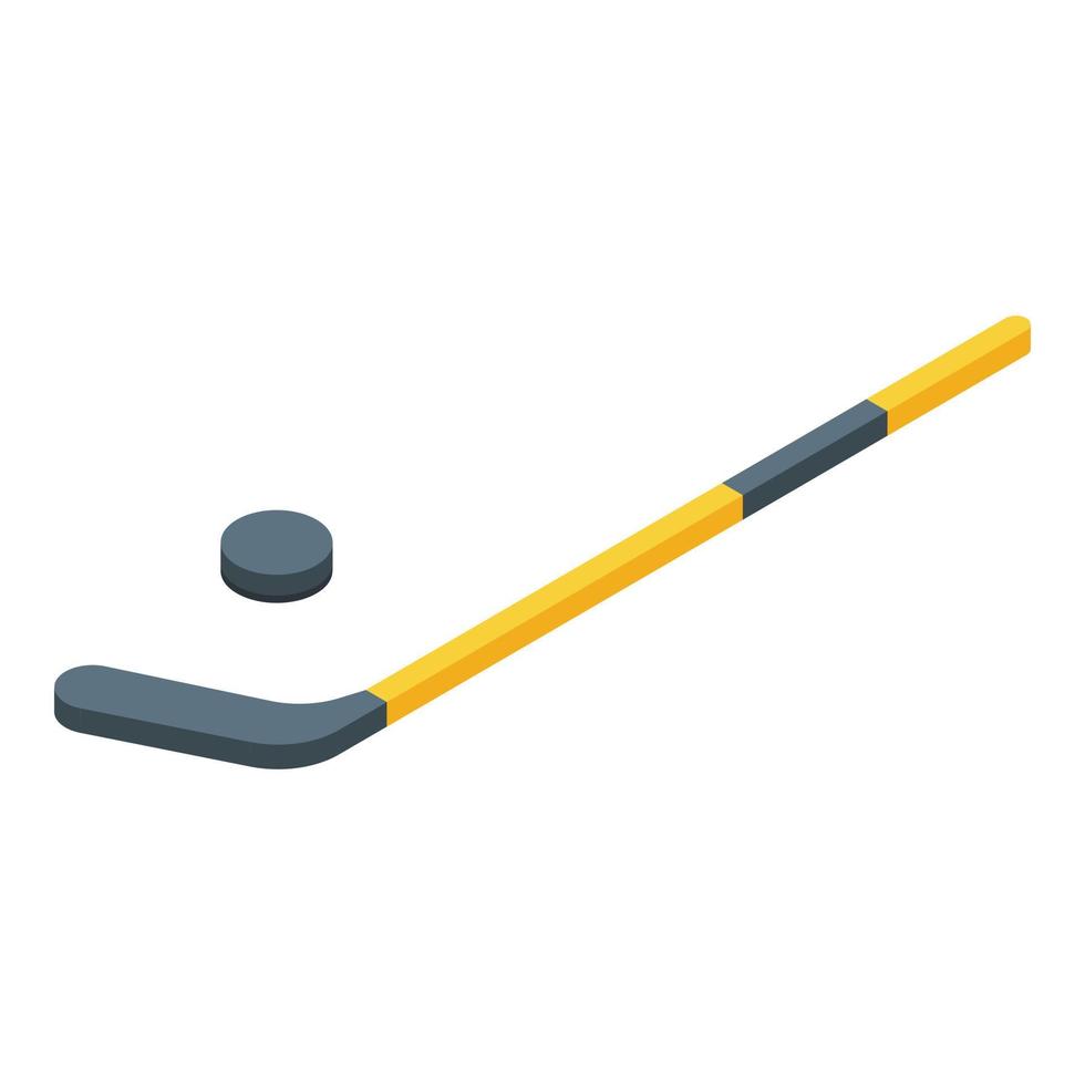 icône de bâton de hockey de gym scolaire, style isométrique vecteur