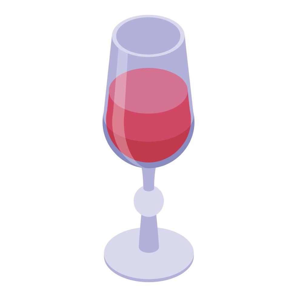 icône de verre de vin, style isométrique vecteur