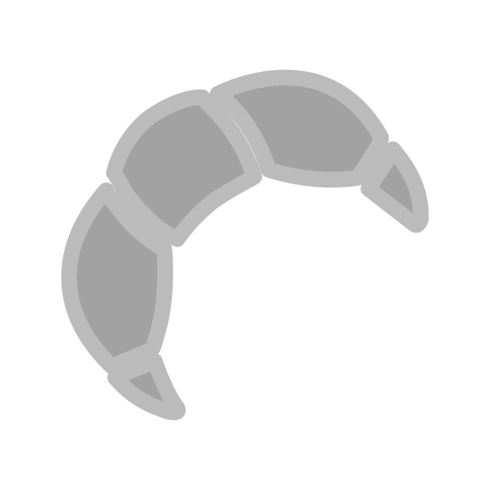 icône de croissant plat en niveaux de gris vecteur