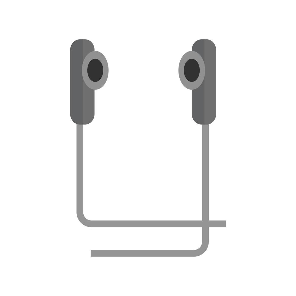 icône d'écouteurs plat en niveaux de gris vecteur