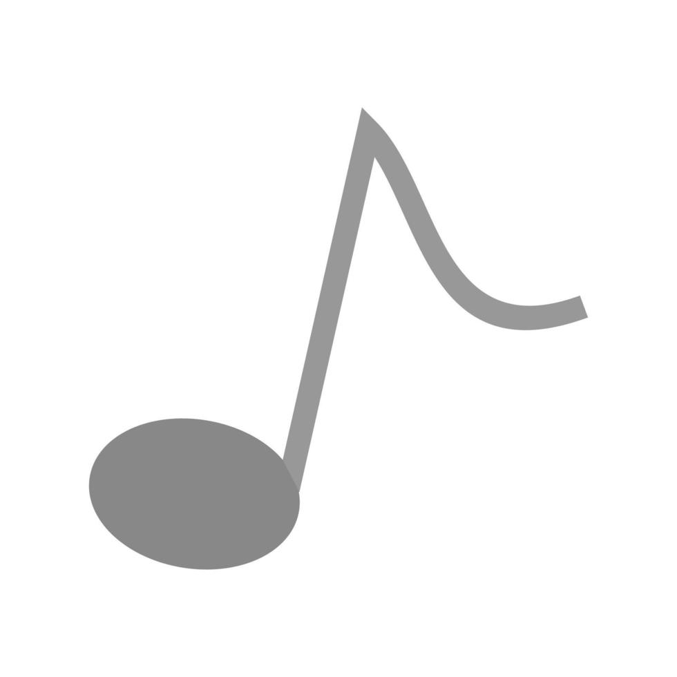 note de musique ii icône plate en niveaux de gris vecteur