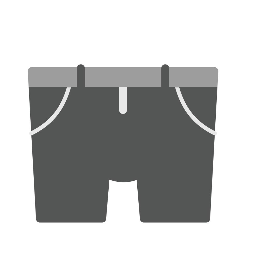 short plat icône en niveaux de gris vecteur