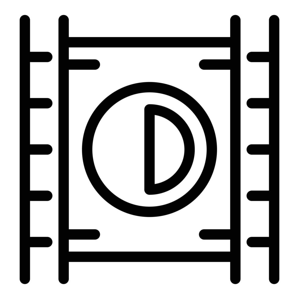 icône de lecture de film, style de contour vecteur