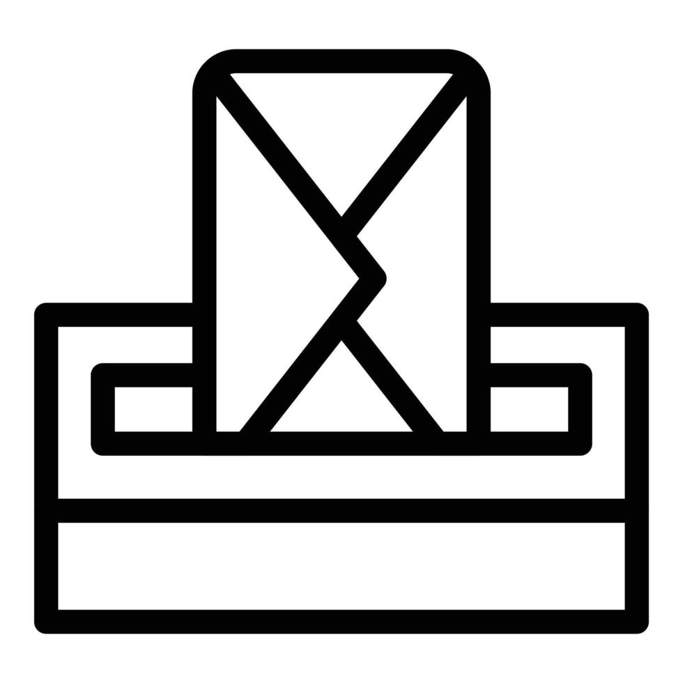 icône de boîte aux lettres d'enveloppe, style de contour vecteur