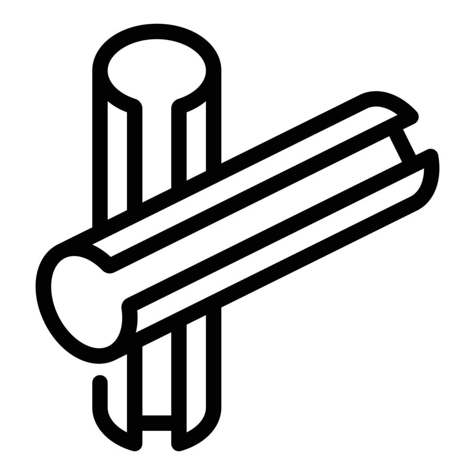 icône de bâtons de cannelle fraîche, style de contour vecteur