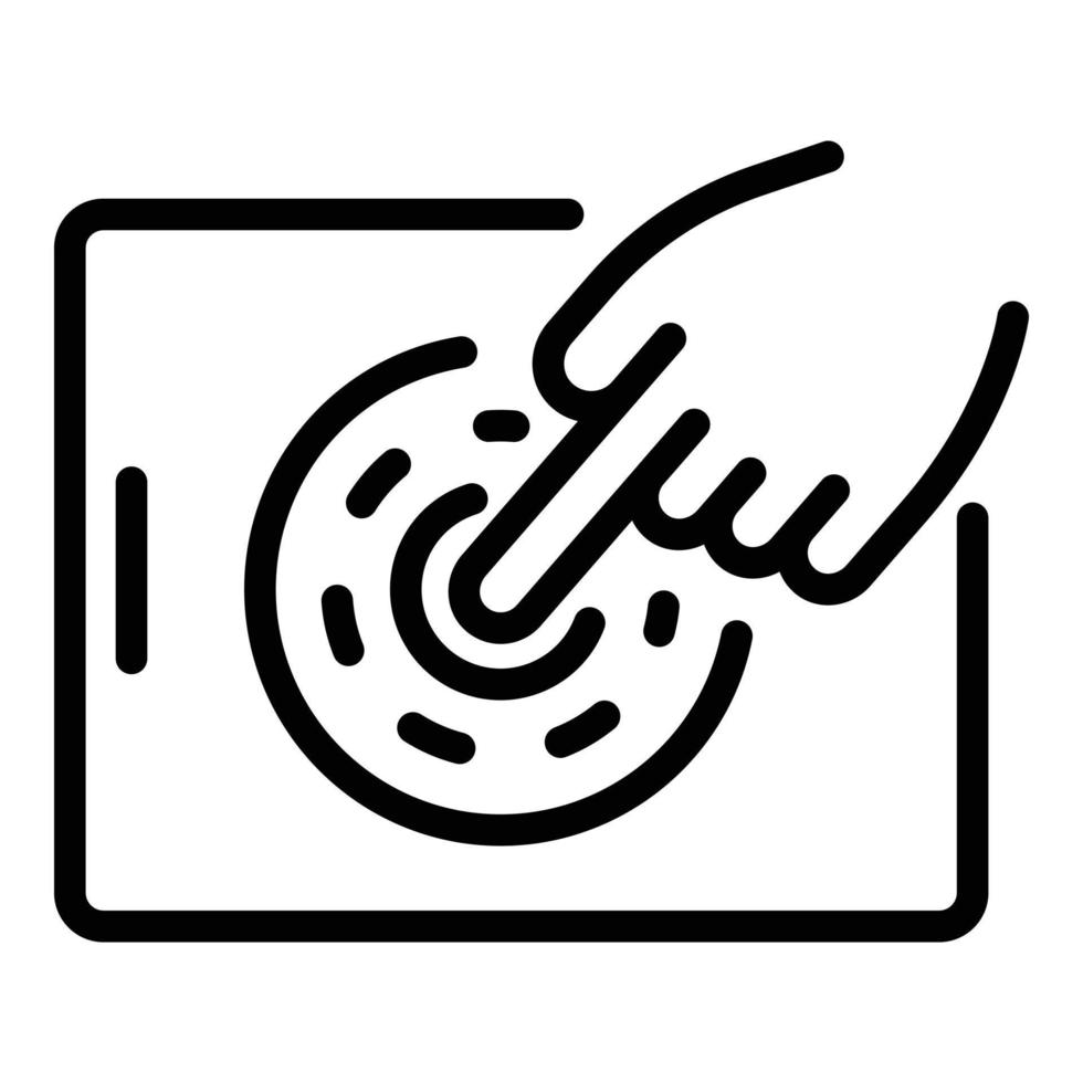 icône de tablette tactile, style de contour vecteur