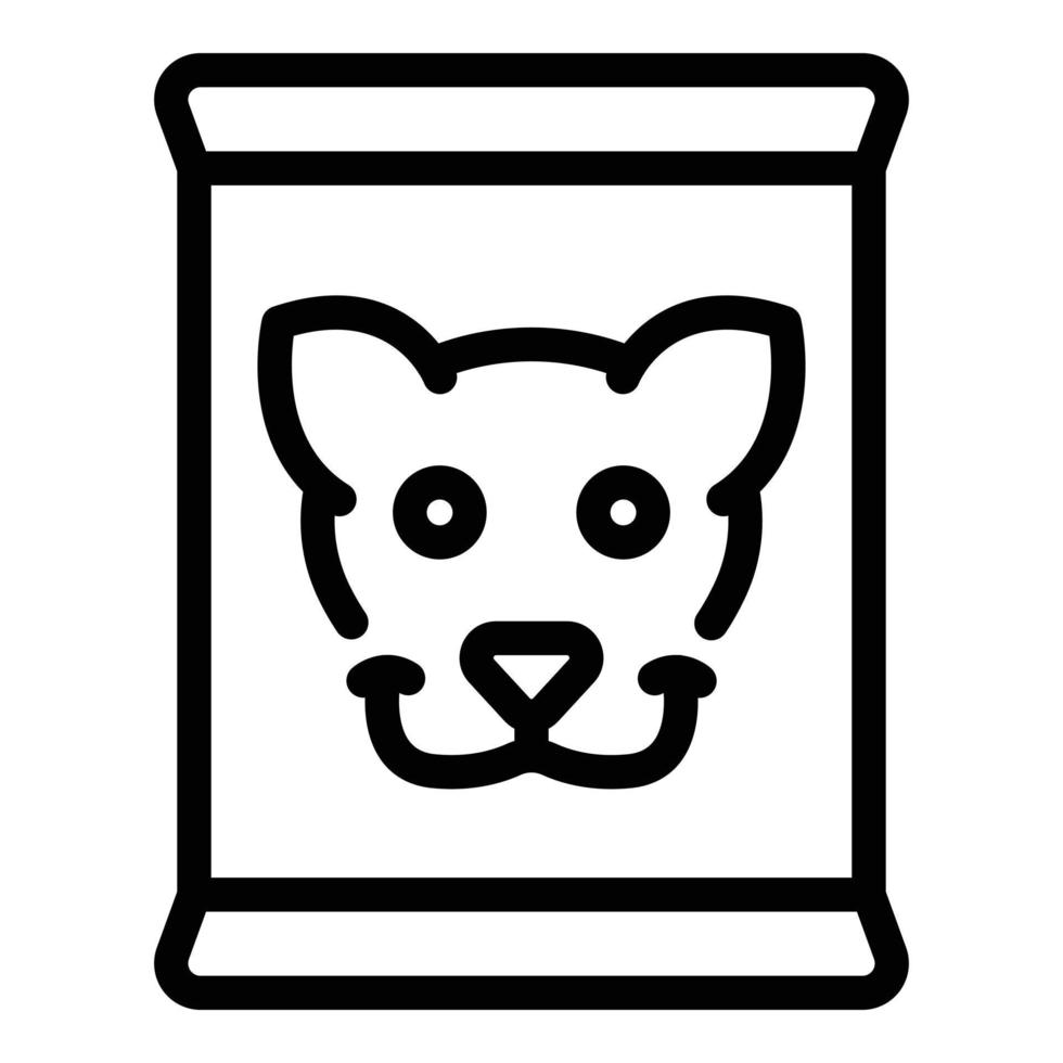 icône de pack de nourriture pour chien, style de contour vecteur