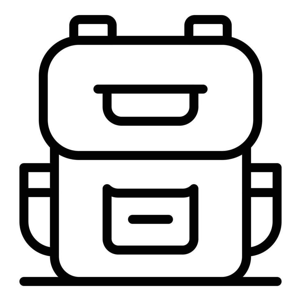 icône de sac à dos scolaire, style de contour vecteur