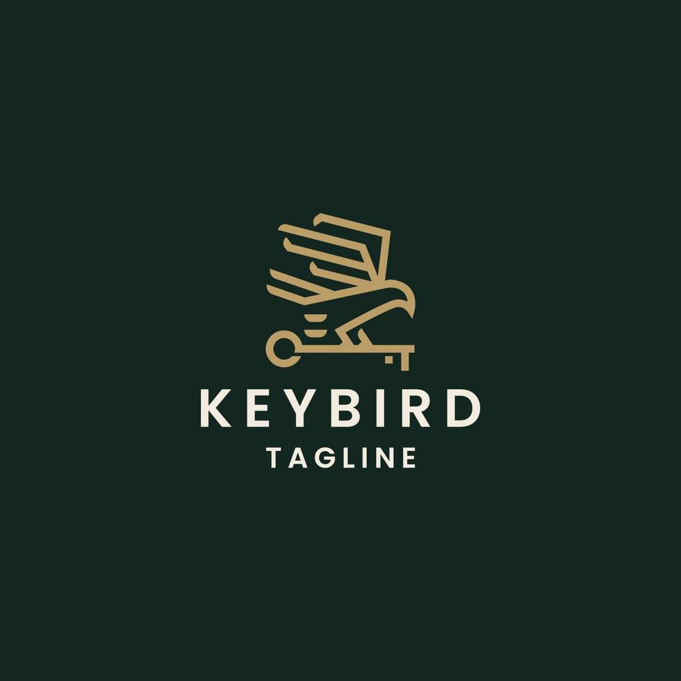 aigle clé oiseau logo icône modèle de conception vecteur plat