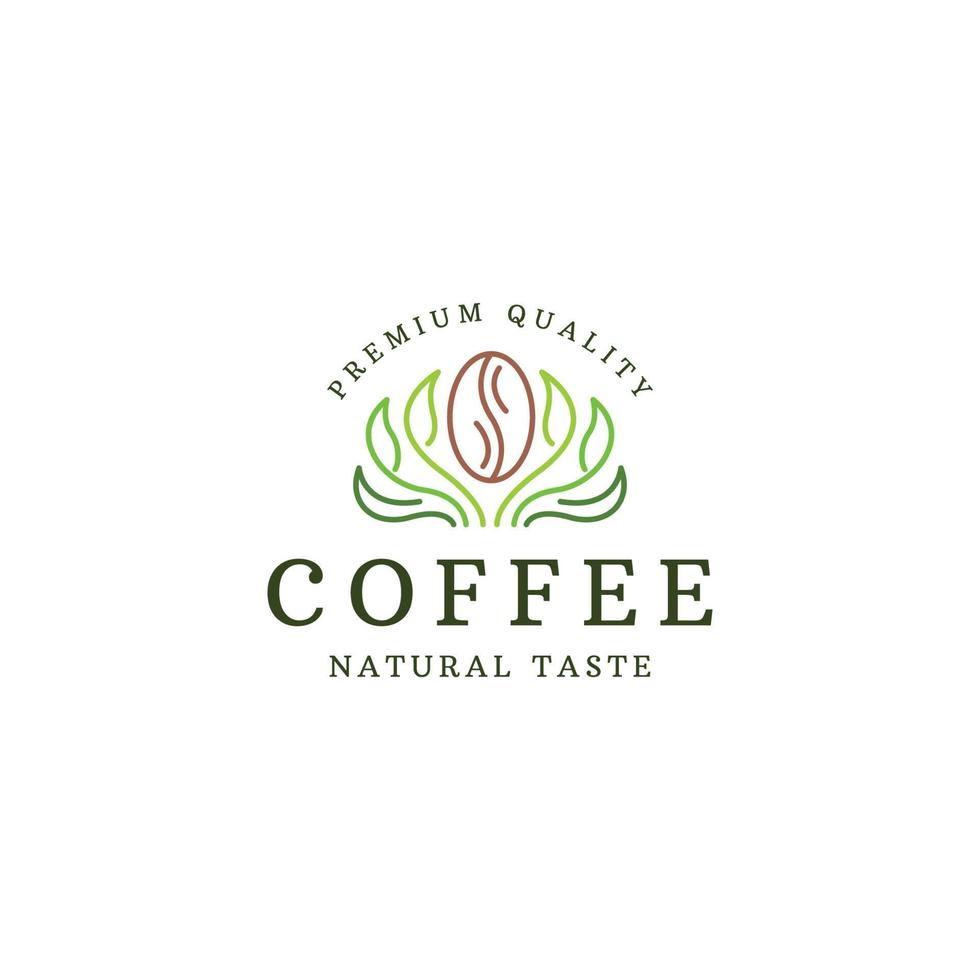 modèle de conception d'icône de logo de café naturel vecteur plat
