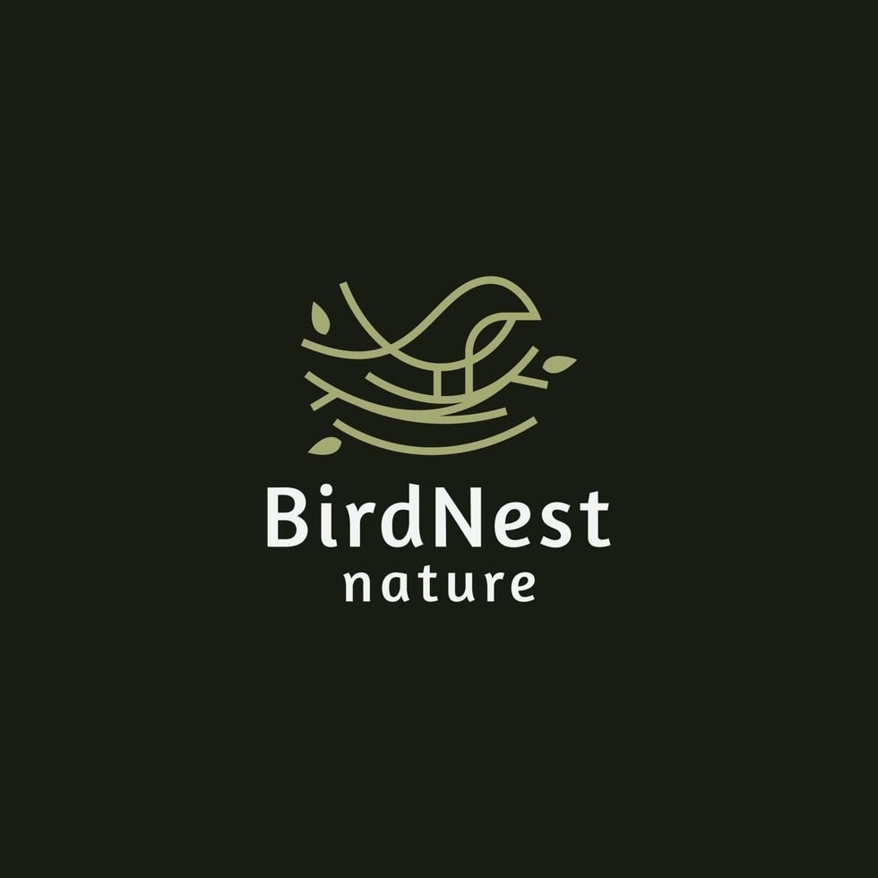 modèle de conception d'icône de logo de nid d'oiseau vecteur plat