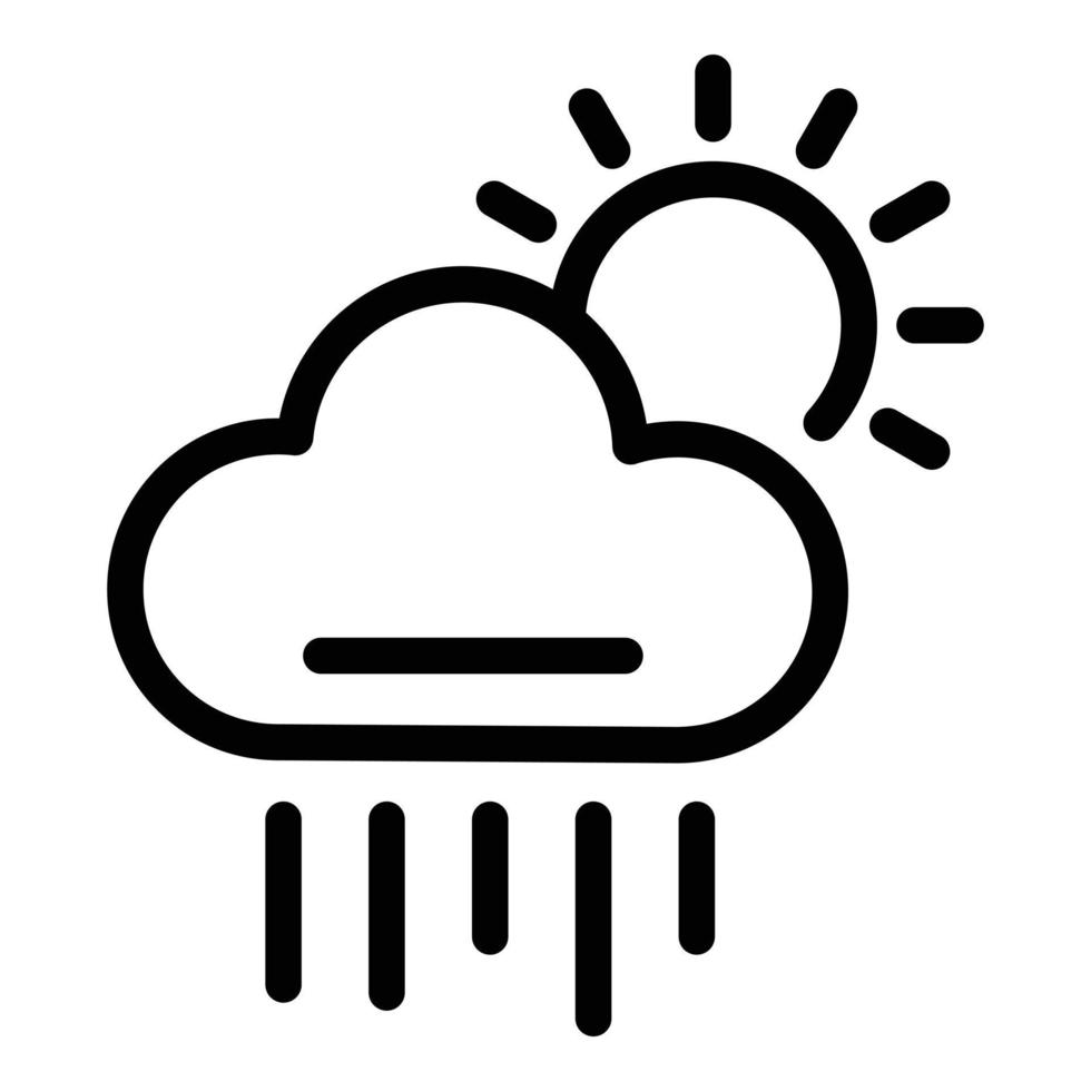 icône de nuage de pluie, style de contour vecteur