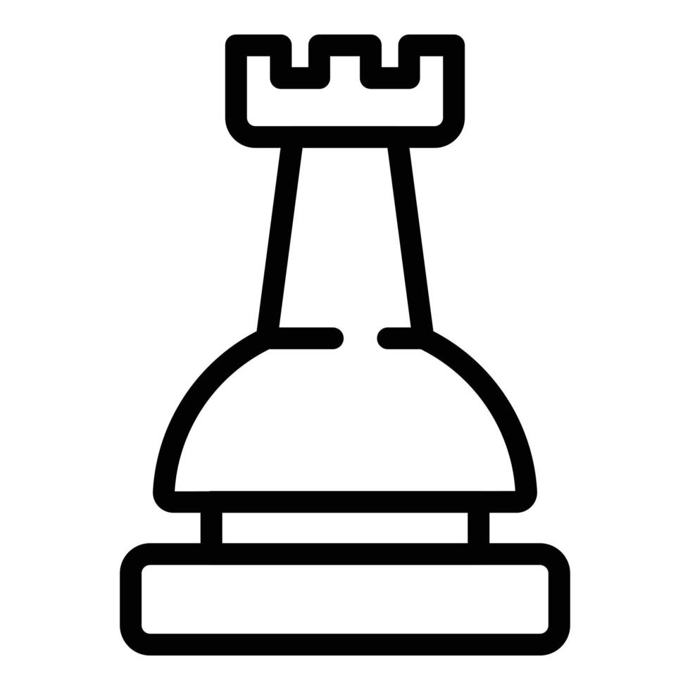 icône d'échecs de pièce d'estime de soi, style de contour vecteur