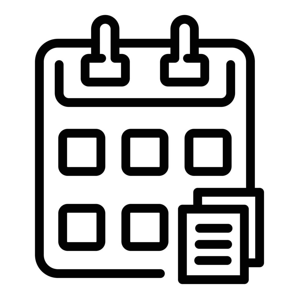 icône de calendrier de travail urgent, style de contour vecteur