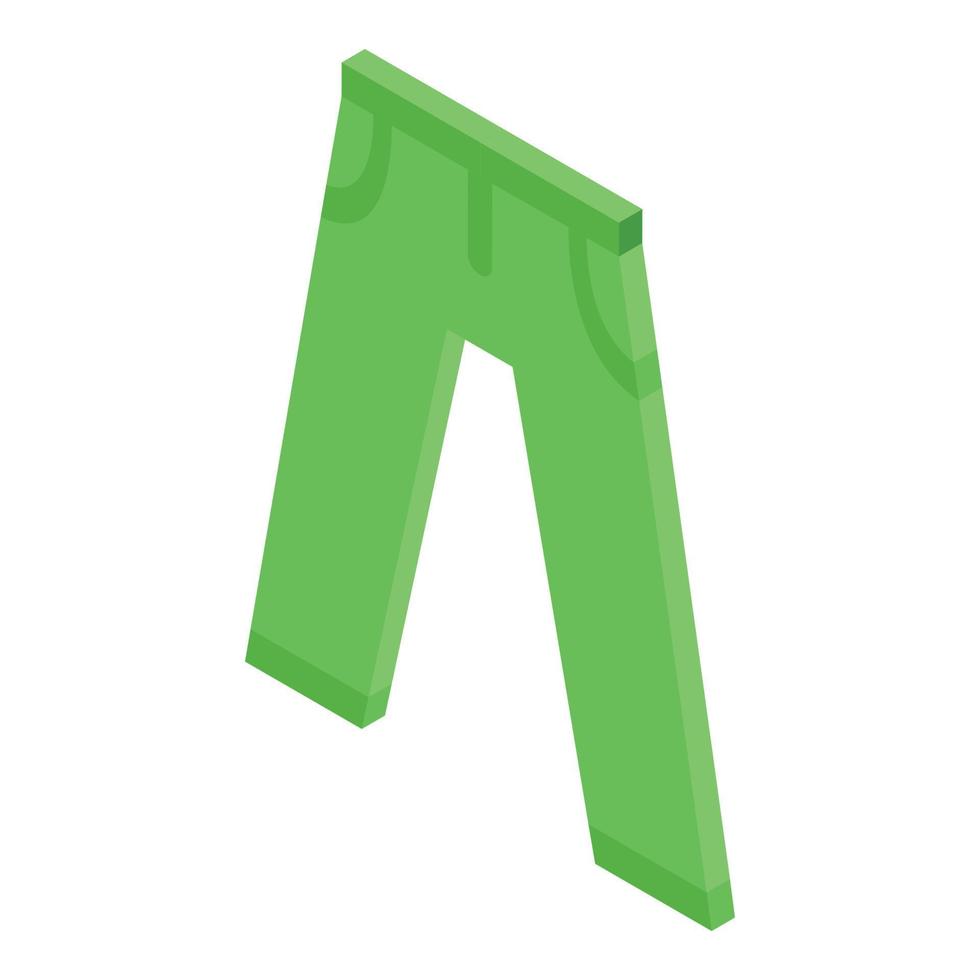 icône de jeans vert, style isométrique vecteur
