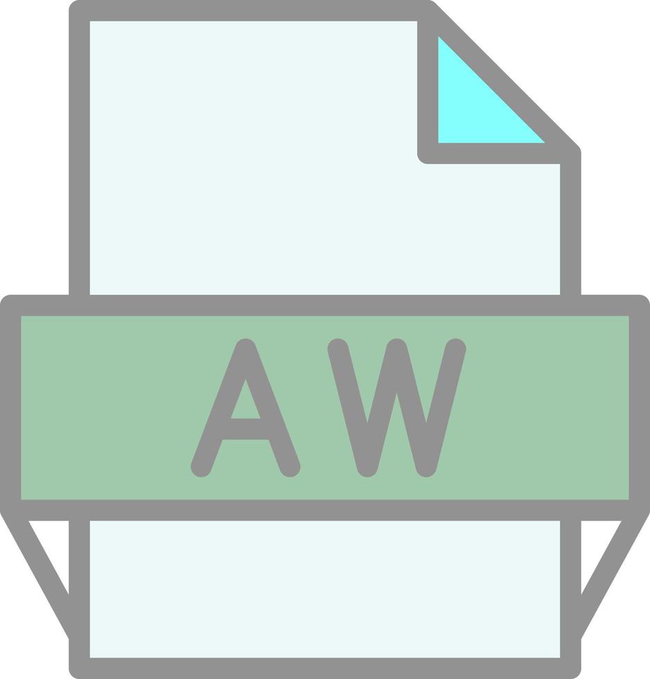 icône de format de fichier aw vecteur