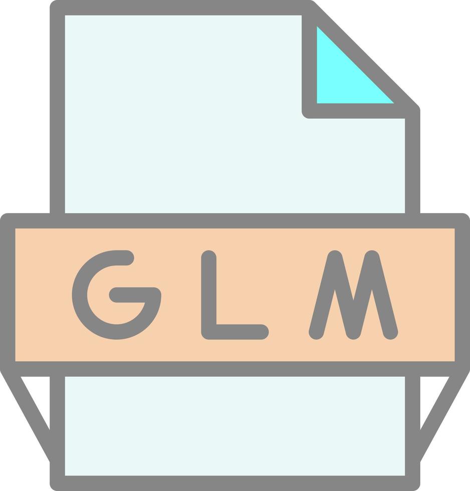 icône de format de fichier glm vecteur