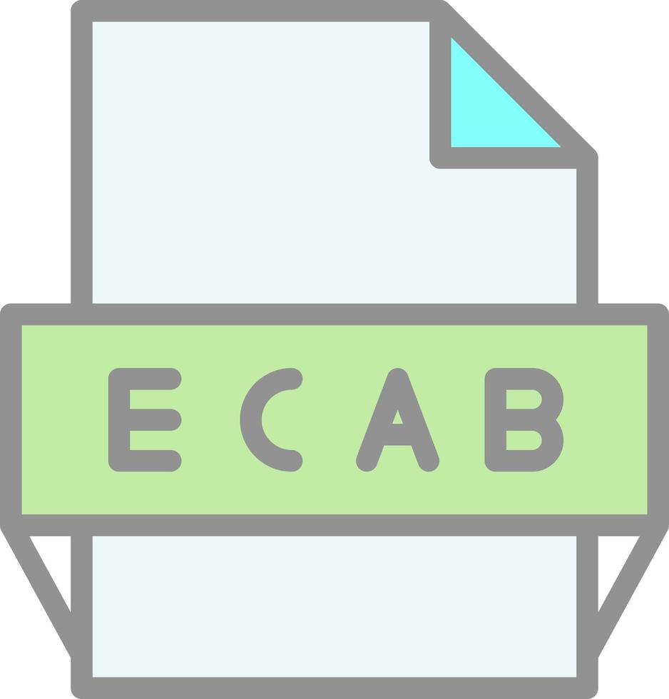 icône de format de fichier ecab vecteur