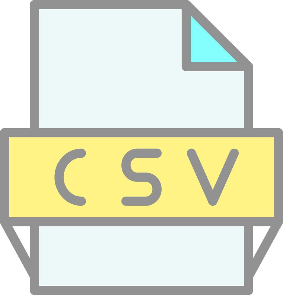 icône de format de fichier csv vecteur