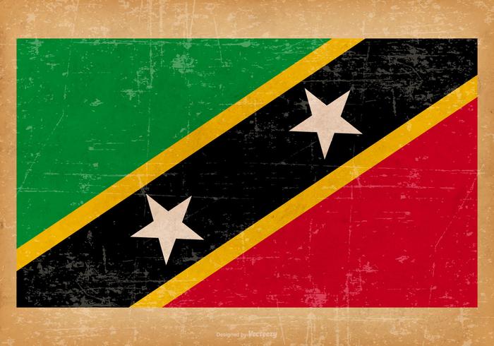 Drapeau grunge de Saint-Kitts-et-Nevis vecteur